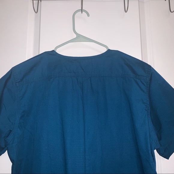 Women’s L Carhartt Teal Ripstop Solid V-Neck Scrub Top C17008 - Picture 7 of 10